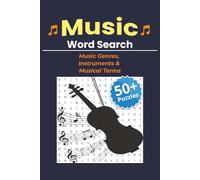 Music Word Search Puzzle Book: Over 50 Themed Brain Games for Adults, Teens, and Music Lovers | Instruments, Genres, and Musical Terms