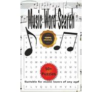 Music Word Search: Word puzzle books with easy read print about music, instruments, 6x9 format, 50+puzzles,110 pages, Vacations, gifts, screen free entertainment. suitable for all ages