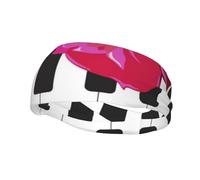 Música abstracta para piano y flores de rosas rojas. Diademas para hombre y mujer. Diadema para correr. Cinta para el gimnasio que absorbe el sudor.