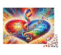 Música Amor Corazón Puzzle 1000 Piezas Papel Reciclado para Adultos Puzzle para Adultos Juego Familiar Divertido desafiante Excelente Idea de Regalo para Mujeres y Regalos para Hombres