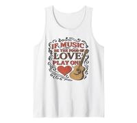 Música Angustiada Comida Amor Duodécima Noche Primera Línea Lema Camiseta sin Mangas
