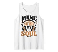 Música Calma Mi Alma Auriculares Audio Melodía Música Camiseta sin Mangas