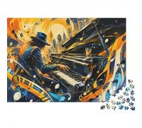 Música Ciudad Piano Puzzle, 1000 Piezas para Adultos Alta Calidad | 70x50cm Amantes De Puzzles, Regalo De Cumpleaños, Cartón, Pensamiento Lógico, Corte Preciso