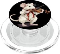 Música clásica Feliz para violín con roedor Blanco para Amantes de Las Mascotas PopSockets PopGrip para MagSafe