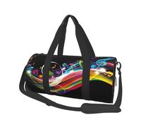 Música Colorida, Bolsa de Viaje de Gran Capacidad, Bolso Redondo, Bolsa de Viaje Deportiva, Bolsa de Mano, Bolsa de Fitness
