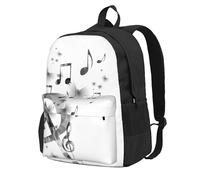 Música con clave de sol,Mochila con bolsillos, mochila informal para el día a día, resistente al agua, ideal para la escuela, viajes