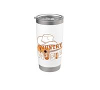 Música Country Retro Guitarra Acústica Vaquero M Vaso térmico de acero inoxidable de doble pared
