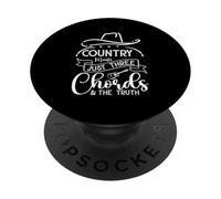 Música Country Solo Tres Acordes Y La Verdad PopSockets PopGrip Adhesivo