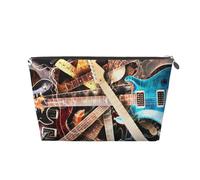 Música De Guitarra Eléctrica Impresa, Bolsa de artículos de tocador Bolsa de Maquillaje Bolsa de cosméticos Bolsa de artículos de tocador de Viaje portátil