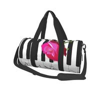 Música de Piano Abstracta y Flores de Rosas Rojas, Bolsa de Viaje de Gran Capacidad, Bolso Redondo, Bolsa de Viaje Deportiva, Bolsa de Mano, Bolsa de Fitness