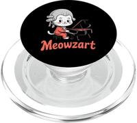 Música de Piano Funny Cat Mozart Meowzart PopSockets PopGrip para MagSafe