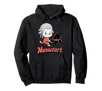 Música de Piano Funny Cat Mozart Meowzart Sudadera con Capucha
