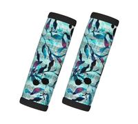 Música en acuarela, ramas y hojas, 2 piezas de fundas para asas de equipaje, cubiertas suaves y cómodas para asas de equipaje. Etiqueta para equipaje.