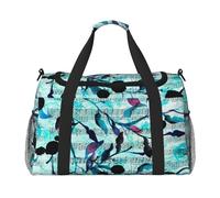 Música en Acuarela, Ramas y Hojas,Bolsas Deportivas, Bolsos de Viaje Deportivos Cruzados de Mano, Bolsas de Viaje de Gran Capacidad para Mujeres y Hombres.