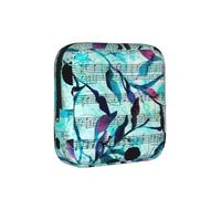 Música en Acuarela, Ramas y Hojas,Bolsas para Guardar compresas sanitarias, Bolsas para la menstruación para Mujeres y Adolescentes.