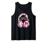 Música Es Mi Vida Geométrica Auriculares Abstracto Grá Camiseta sin Mangas