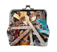 Música Impresa para Guitarra eléctrica,Monedero de Piel sintética, Carteras pequeñas, Monedero con Cierre de Broche
