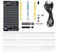 Música LED activada por sonido para Spectrum, kit de bricolaje, proyecto de soldadura electrónica, pantalla de luz rítmica alimentada por USB, 13,2 cm, tablero negro (kit)