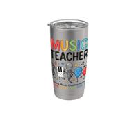Música Maestro Apreciación Garabatos Armonía Magia Inspirar Vaso térmico de acero inoxidable de doble pared