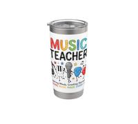 Música Maestro Apreciación Garabatos Armonía Magia Inspirar Vaso térmico de acero inoxidable de doble pared