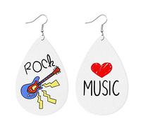 Música Matemáticas Historia Arte Vida Química Geografía Profesor Estudio Pendientes de Lágrima de Cuero Tema de Clase Colorido Swirl Drop Cuelgan para Mujeres Niñas Aprendizaje Joyería