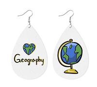 Música Matemáticas Historia Arte Vida Química Geografía Profesor Estudio Pendientes de Lágrima de Cuero Tema de Clase Colorido Swirl Drop Cuelgan para Mujeres Niñas Aprendizaje Joyería