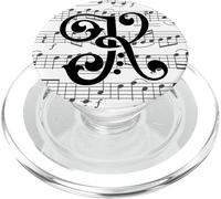 Música Monograma Inicial de mayúscula K PopSockets PopGrip para MagSafe