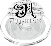 Música Monograma Inicial de mayúscula N PopSockets PopGrip para MagSafe