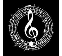 Música Musical Hermosas Notas Clave de Sol Pegatinas de tallado fino 54x55.7cm Decoración artística Blanco