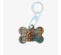 Música Notas Imprimir Moda Perro Etiquetas Acrílico Llavero Perro Forma de hueso Doble Cara Patrón Etiquetas para Perros y Gatos