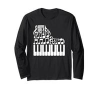 Música Notas Pianista Teclado Piano Pianistas Manga Larga