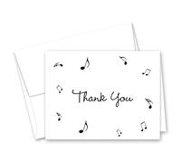 Música notas tarjetas de agradecimiento