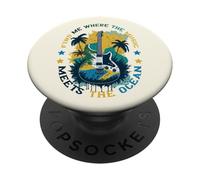 Música Océano Cita para Músico Playa Amante Vacaciones PopSockets PopGrip Adhesivo