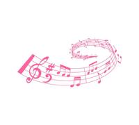 Música onda notas pentagrama concierto u orquesta Pegatinas de tallado fino 34x71.4cm Vinilos para ventanas Rosa