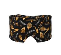 Música para amantes del saxofón y el trombón,Máscara para ojos con bloqueo de luz y protección ocular completa para dormir, orejeras y ojos.