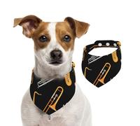 Música para Amantes del saxofón y el trombón,Pañuelos de algodón para Perros, Bufandas Ajustables para Mascotas,L