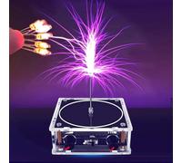 Música para bobina Tesla, mini para altavoz Tesla Coil compatible con Bluetooth, flash artificial táctil para reproducción de música innovadora y uso educativo (negro)