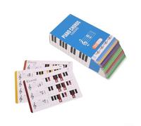 Música para tarjetas flash, juego de aprendizaje de acordes de 120 piezas para guitarra y piano, tarjetas educativas codificadas por colores con gráfico, 3.74 x 5.31 pulgadas
