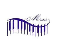 Música Piano Hermosas Canciones Pegatinas de tallado fino 45x85.2cm Decoración artística Azul oscuro