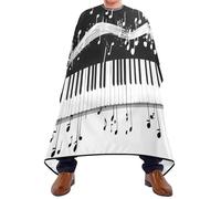 Música Piano Notas Musicales Unisex Capas De Corte Peluquería Con Cierre A Gancho Capas Cortar Pelo Ajustable Capa De Barbero Para Peinado Cortes Y Colores Uso En Estudio 168X140Cm
