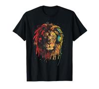 Música Rasta y Reggae, León con auriculares, Orgullo jamaicano Camiseta
