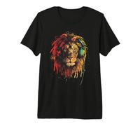 Música Rasta y Reggae, León con Auriculares, Orgullo jamaicano Camiseta Premium