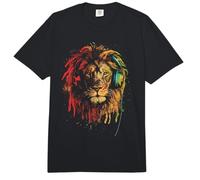 Música Rasta y Reggae, León con Auriculares, Orgullo jamaicano Comfort Colors Adult Heavyweight T-Shirt