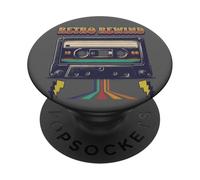 Música Retro Rewind Casete 80's Good Old Times PopSockets PopGrip Adhesivo