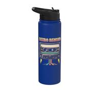 Música Retro Rewind Casete 80's Good Old Times Stainless Steel Insulated Water Bottle