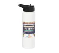 Música Retro Rewind Casete 80's Good Old Times Stainless Steel Insulated Water Bottle