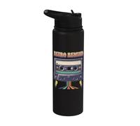 Música Retro Rewind Casete 80's Good Old Times Stainless Steel Insulated Water Bottle