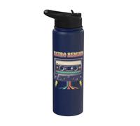 Música Retro Rewind Casete 80's Good Old Times Stainless Steel Insulated Water Bottle