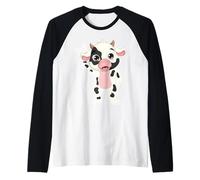 Música Retro Rock de Vaca Linda Camiseta Manga Raglan