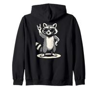 Música Rock Mapache Retro Sudadera con Capucha